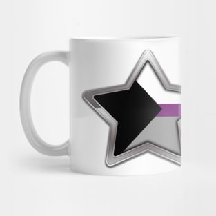 Large Demisexual Pride Flag Colored Star with Chrome Frame Mug